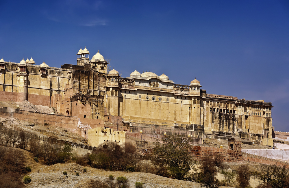 India Rajasthan Jaipur View Of The Amber Fort All 